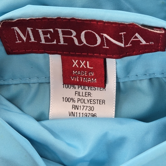 Merona Reversable Olive Green and Baby Blue Quilt Zipper Vest Size:XXL - Picture 8 of 11